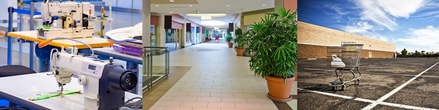 Empty factory empty mall empty carpark effects of the coronavirus