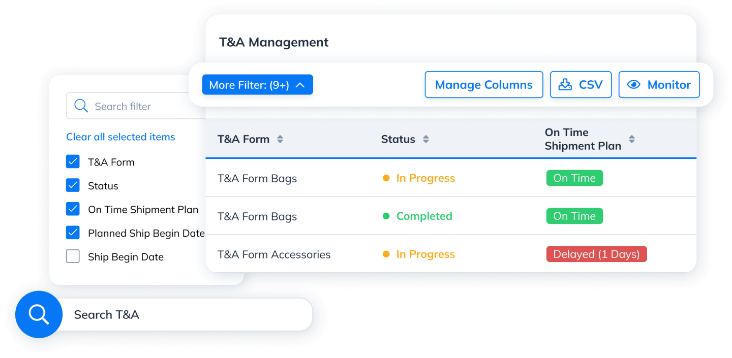 Filtre fácilmente sus tablas de producción